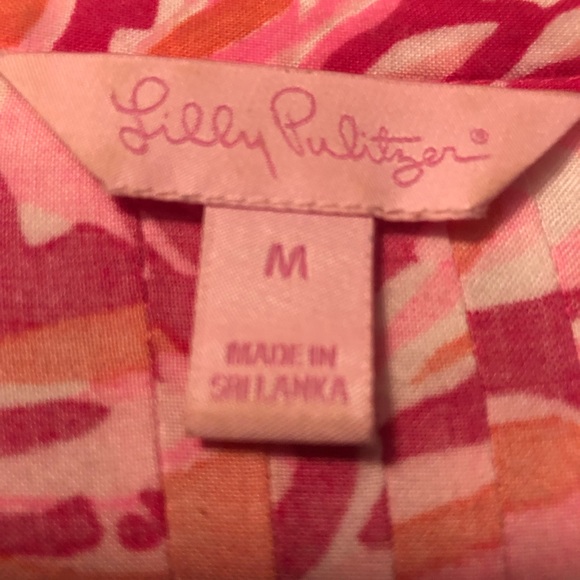 EUC 🌸 Lily Pultizer Pintuck Pinks V -Neck Button 3/4 Sleeve Knee Length Dress - Picture 6 of 9